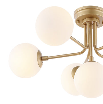 Olivier Parisian 24" Globe Modern Industrial Iron Bistro LED Semi Flush Mount